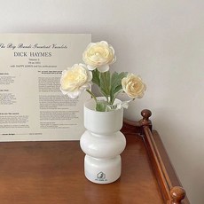 주앤지 미드센추리 모던 유리 인테리어 화병, 화이트