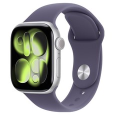Apple 2025 Apple Watch S11 鋁金屬, 42mm, 銀色 + M/L霧紫色運動型錶帶, GPS