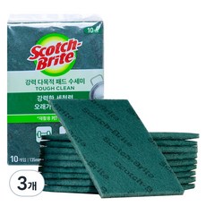 3M 스카치브라이트 강력 다목적 패드 수세미 중형, 10개입, 3개
