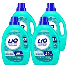 리큐 진한겔 딥클린 트리플 파워 드럼용 액상세제 본품, 3.5L, 4개