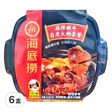 海底撈 麻辣嫩牛自煮火鍋套餐, 豐富配料, 15分鐘自加熱, 335g, 6盒