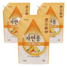 [비건라이프] 자연퐁 비린내 걱정없는오렌지 주방세제 리필, 1.18L, 3개 1.18L, 3개