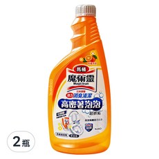 Kao 花王 Magiclean 魔術靈 高密泡馬桶清潔劑 更替瓶, 強力消臭清潔 柑橘消臭, 500ml, 2瓶