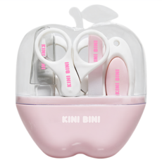 KINI BINI 蘋果造型盒指甲修剪組, 新生兒適用 (0-36個月), 白色+粉色, 透明 + 粉色, 1組
