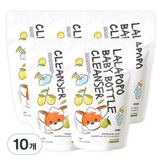 케이맘 랄라포포 유아용 젖병식기세정제 거품형 리필 쿨라임향, 400ml, 10개