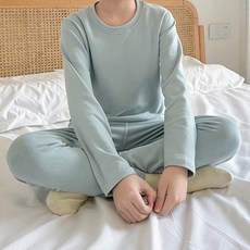 愛北鼻兒童圓領保暖衣, 親膚透氣, 舒適保暖, 多色可選, 湖藍