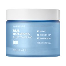 WELLAGE 唯拉珠 玻尿酸保濕棉片, 超小分子, 刺激最小化, 70片, 210ml, 1罐