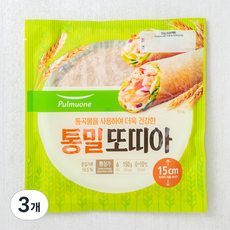 풀무원 통밀 또띠아, 25g, 6개입, 3개 150g, 3개