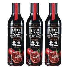 샘표 백년동안 현미발효 흑초 산수유 석류, 900ml, 3개