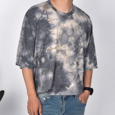 가이스토리 남성용 워싱 라운드 릴라드 박스 7부 티셔츠