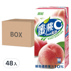 黑松 果汁C系列 蜜桃 (24入) 含維生素C 還原果汁10%, 300ml, 48入
