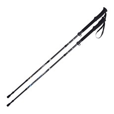 SELPA 碳纖維折疊四節外鎖快扣登山杖, 藍色 + 金色, 2支
