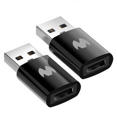 GOOSPERY Type C to USB A 3.0轉換OTG轉接器, 黑色, 2個, 35mm