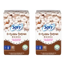 쏘피 유기농 팬티라이너, 롱, 40개입, 2개