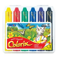 AMOS 阿摩司 Colorix 粗款多功能神奇水蠟筆 6色, 1盒