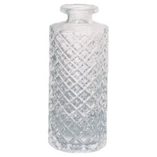 空氣選物 復古浮雕玻璃花瓶b 13.5 x 5.5 x 5.5cm 透明玻璃花器，簡約時尚，增添居家生活藝術氣息, 1個