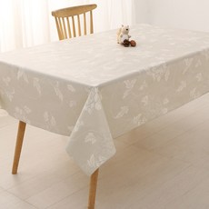 Casa Bella 美麗家居 北歐風防水桌巾，PVC環保塑料, 170 x 120cm, 暖灰孔雀草, 1個