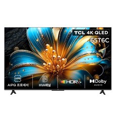 TCL 4K QLED Google TV, 164cm(65인치), 65T6C, 무타공 벽걸이형(추가비용발생), 방문설치