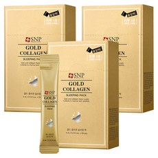 Snp 黃金膠原蛋白晚安面膜 隨身包, 80ml, 3個
