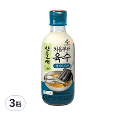 CJ 鯷魚海帶湯底調味料, SANDRAE 從頭開始, 9種自然食材熬煮, 525g, 3瓶