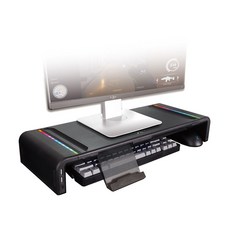 FOXXRAY 狐鐳 多孔擴充螢幕增高支架 FXR-MST-02，6種RGB燈效，配USB孔x2及TypeC孔x1, 1個