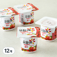 요플레 오리지널 딸기, 85g, 4개입, 3개 85g, 12개