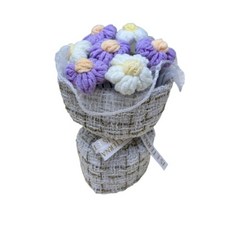 Yamiley 小香風迷你針織泡芙花束 紫, 迷你花束設計精巧，方便擺設於桌面或任何小空間, 1入