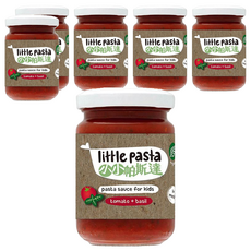 Little Pasta 小小帕斯達 番茄羅勒醬, 專為寶寶設計 9個月以上 不含麩質 無添加鹽糖 優質蔬果食材製成, 130g, 6罐