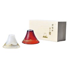 TOYO-SASAKI GLASS 東洋佐佐木 手工玻璃金箔富士山招福杯 清酒杯, 1盒