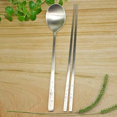 오부자 유기 조각매화 수저세트, 1세트, 숟가락 + 젓가락