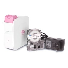 로드메일코리아 휴대용 무선 라벨프린터 + 라벨 테이프 + 전용 어댑터 핑크, LMK-2000PK, 1개