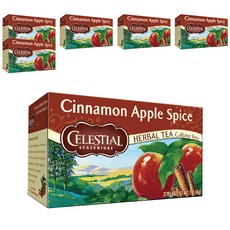 CELESTIAL SEASONINGS 詩尚草本 蘋果肉桂茶, 無咖啡因草本茶, 20茶包, 1.7 OZ (48g), 2.4g, 20包, 6盒