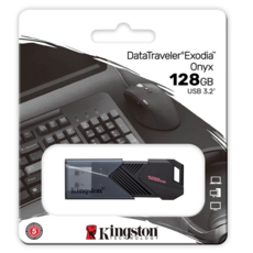 Kingston 金士頓 USB 3.2 隨身碟 DTXON 128GB，簡約霧黑外殼，鑰匙圈扣環設計, 1個