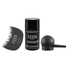 TOppiK 頂豐增髮纖維入門組，黑色，12g/0.42oz，含噴頭與髮線梳, 1組