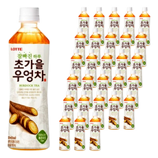 LOTTE 樂天 Chilsung Cider 今日茶 初秋牛蒡茶, 整根牛蒡根熬製，濃郁牛蒡香氣，特殊韓國茶，取代咖啡因, 500ml, 72瓶