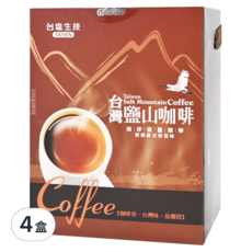 TAIYEN 台塩生技 台灣鹽山咖啡禮盒二合一, 34包, 4盒