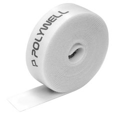 POLYWELL 魔鬼氈束線帶 PW15-T65-0720 寬2cm x 長500cm 白色, 1入