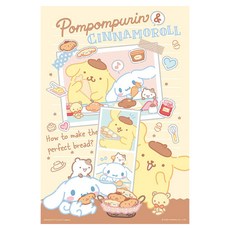 HUNDRED PICTURES 百耘圖 拼圖, Pompompurin & Cinnamoroll 布丁狗&大耳狗喜拿 烘焙餅乾, 300片拼圖, 3歲以上適玩, 300片, 1盒