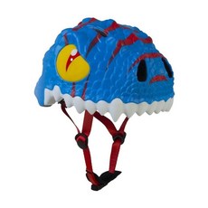 crazySAFETY 瘋狂安全帽 3D恐龍造型安全帽，適用於2-8歲兒童，頭圍49-55公分，帶夜間警示燈, M碼(54~59cm), 小藍龍, 1個