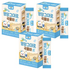 엘빈즈 11곡물 영양그대로 곡물바, 우유맛, 40g, 3개