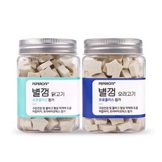 페페로니 자기전에 먹는 저알러지 강아지 별 덴탈껌 닭고기 180g + 오리고기 180g 세트, 닭, 오리, 1세트