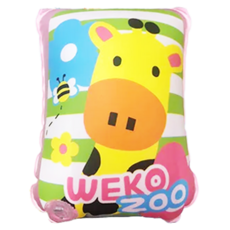 WEKO 斑馬長頸鹿游泳手臂圈, 7x12吋, 加厚PVC, 卡通印花, 防漏氣嘴, 粉色, 1個