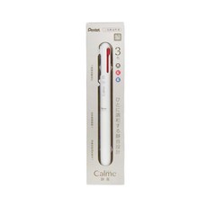 Pentel 飛龍文具 Calme靜暮三色輕油性筆-白桿 0.5mm, 1支