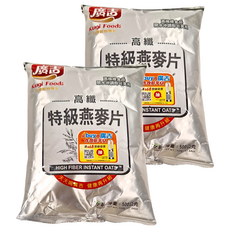 廣吉 高纖特級燕麥片, 開水沖調即食, 500公克, 500g, 2包