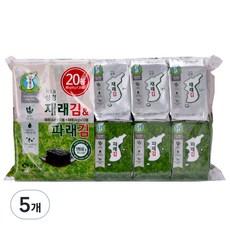 성경식품 지도표 재래식 성경식탁김 4g x 10p + 파래김 4g x 10p, 80g, 5개