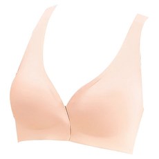 前扣式冰絲內衣, 70ABC-90BC, 杏膚色, 80%錦綸+20%氨綸, L