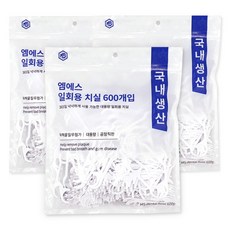 엠에스 일회용 치실 400D, 1.8cm, 600개입, 3개