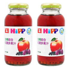 HiPP 喜寶 綜合紅寶多果汁，嚴選自然熟成水果製成，不含人工糖分，低酸度，富含維他命C和鐵質，適合4個月以上寶寶, 200ml, 2瓶