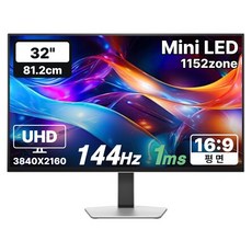 한성컴퓨터 4K UHD QD Mini LED 144Hz 게이밍 모니터 화이트, 81.28cm, TFG32U14VM1152ZMW(무결점)