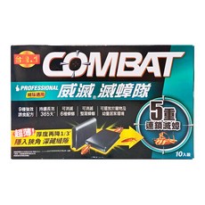 COMBAT 威滅滅蟑隊, 超薄扁平縫隙設計, 5重連鎖滅蟑, 10入裝, 10g, 1盒